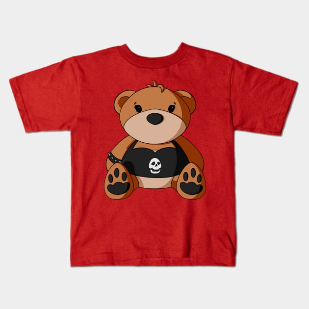 Punk Girl Teddy Bear Kids T-Shirt by Alisha Ober Designs